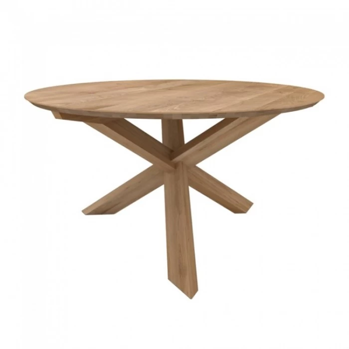 Ethnicraft Oak Circle Round Dining Table - Solid Oak-Oak Circle DT
